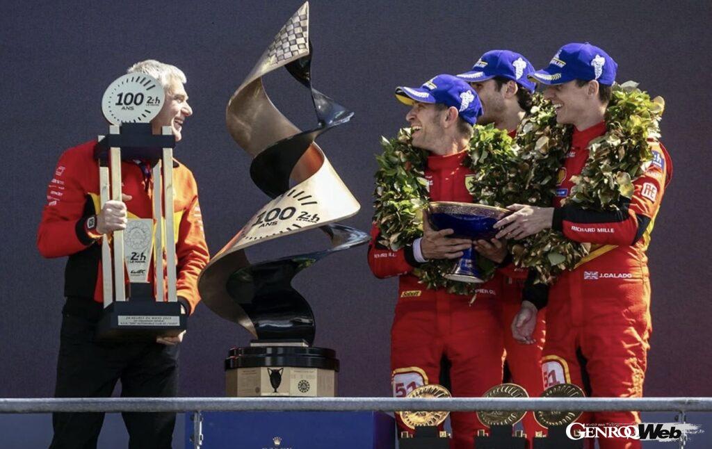 WECワークス復帰初年度、フェラーリはライバルを退け、499Pが見事勝利を獲得。51号車のステアリングを握った3名のドライバーは、それぞれ異なるスタイルで24時甲斐様なレースを戦った。