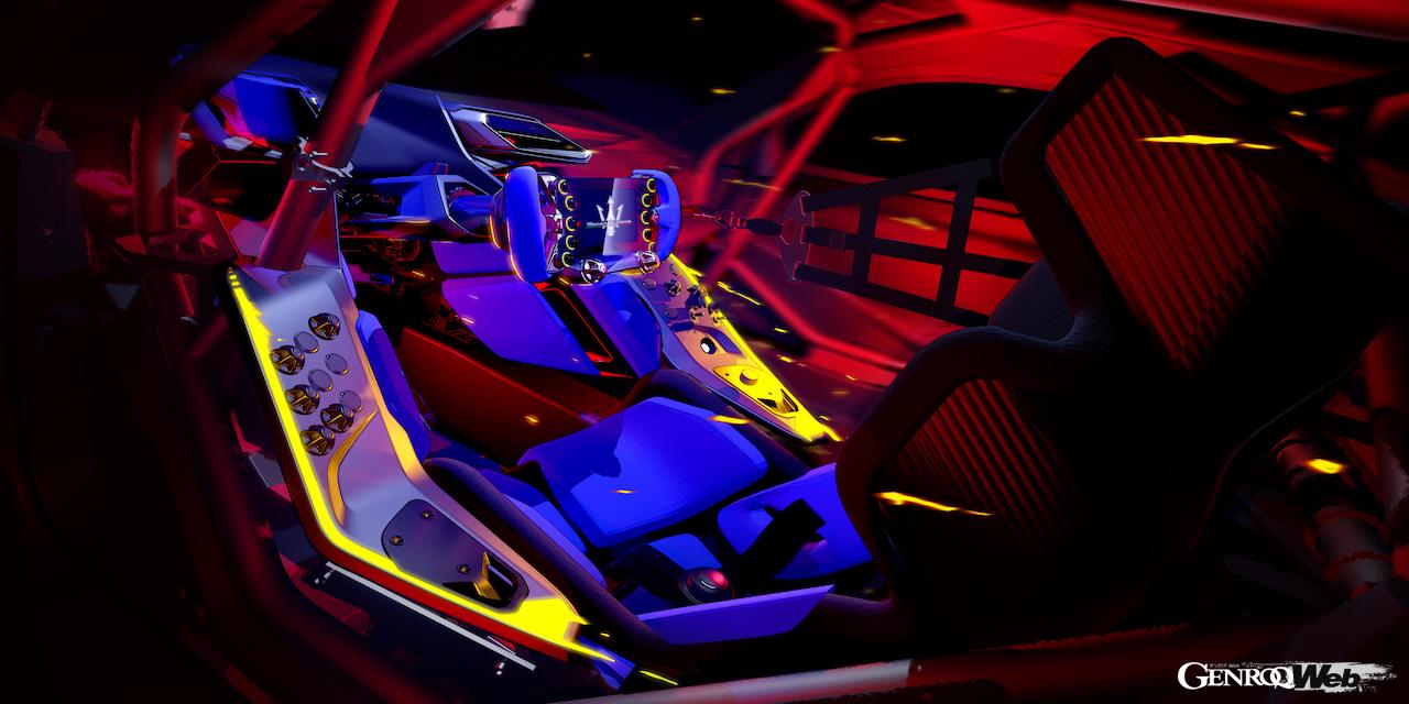 MC20をベースに開発された、サーキット専用スーパースポーツ「マセラティ MCエクストレーマ」のコクピット。