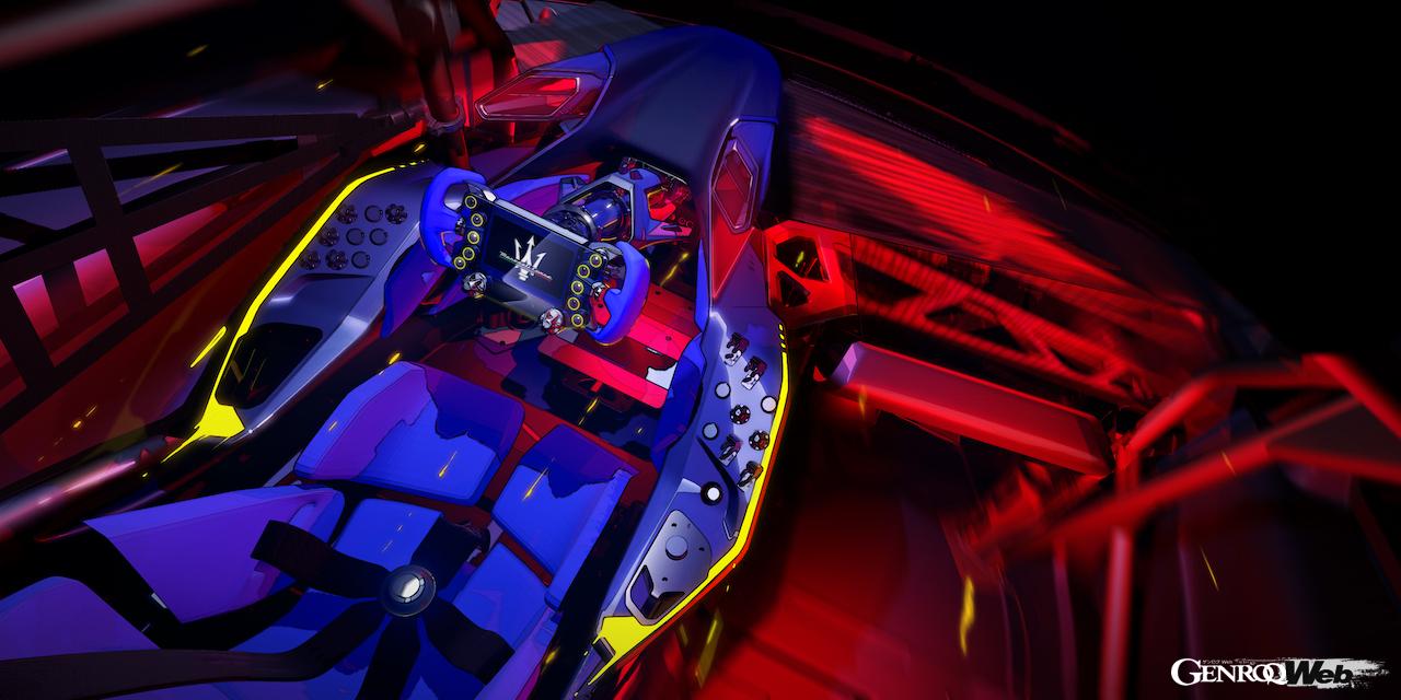 MC20をベースに開発された、サーキット専用スーパースポーツ「マセラティ MCエクストレーマ」のコクピット。