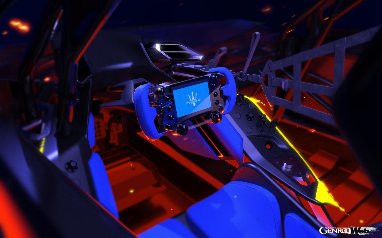 MC20をベースに開発された、サーキット専用スーパースポーツ「マセラティ MCエクストレーマ」のコクピット。