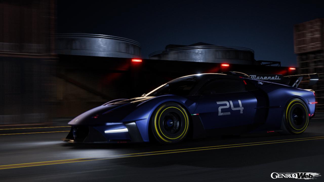 MC20をベースに開発された、サーキット専用スーパースポーツ「マセラティ MCエクストレーマ」のエクステリア。