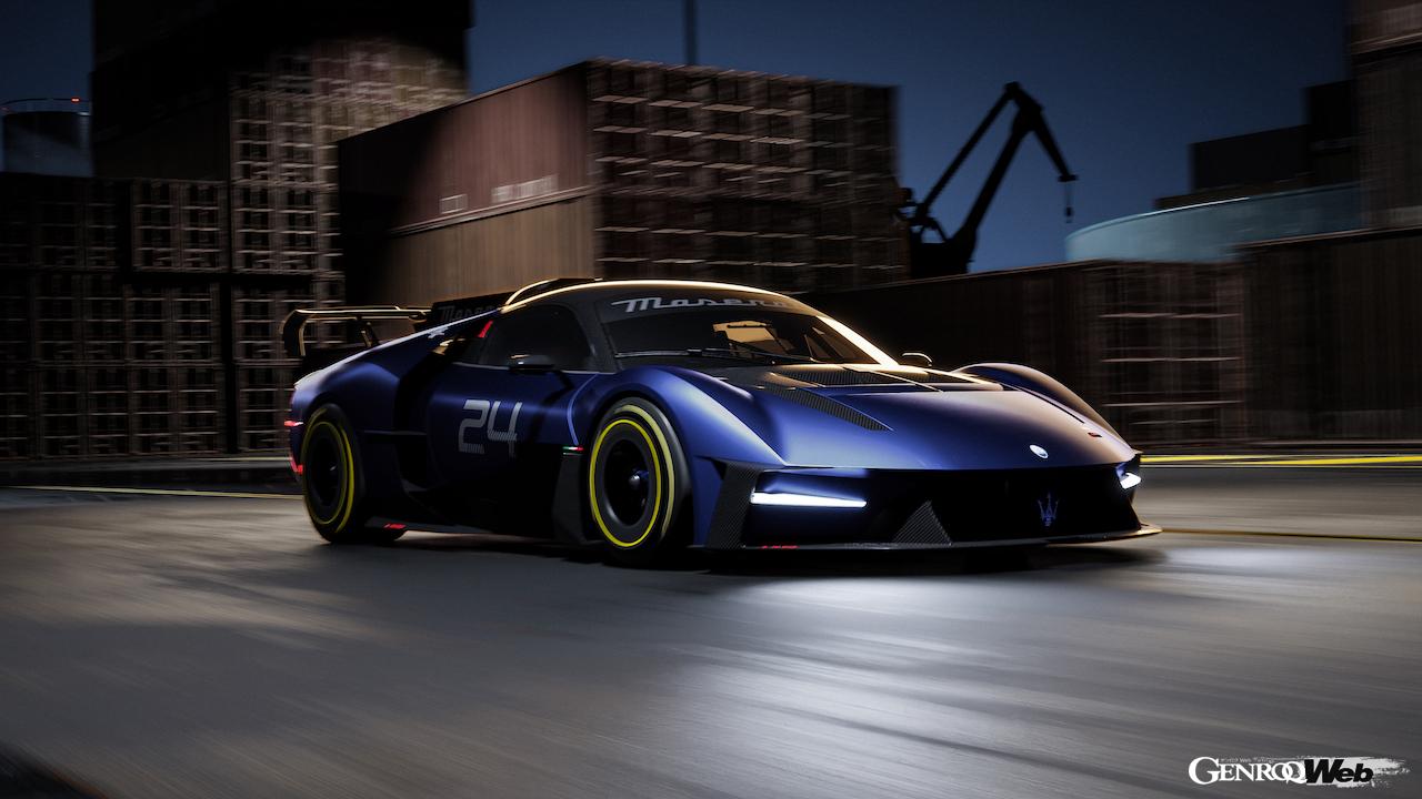 MC20をベースに開発された、サーキット専用スーパースポーツ「マセラティ MCエクストレーマ」のエクステリア。