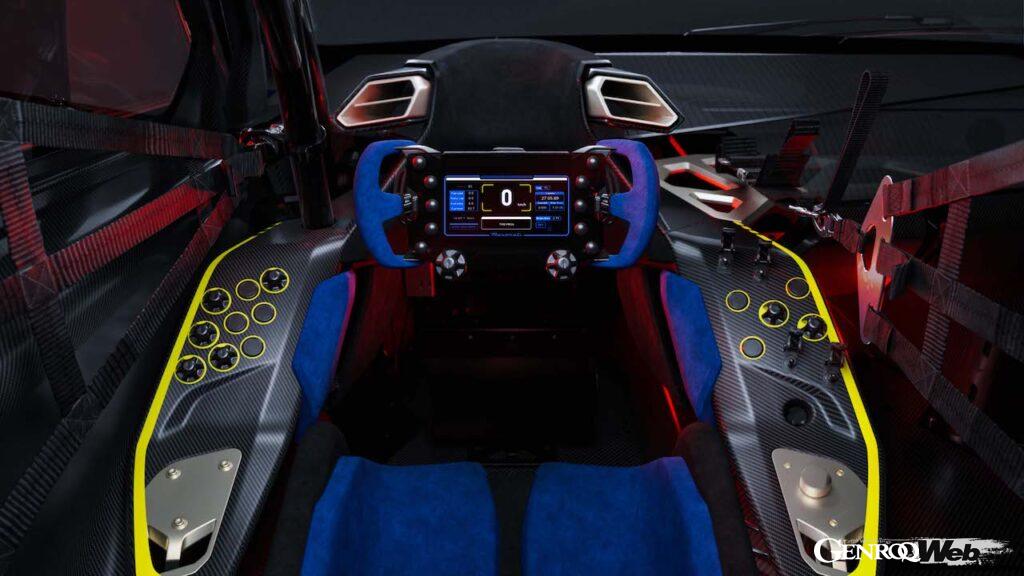 MC20をベースに開発された、サーキット専用スーパースポーツ「マセラティ MCエクストレーマ」のコクピット。