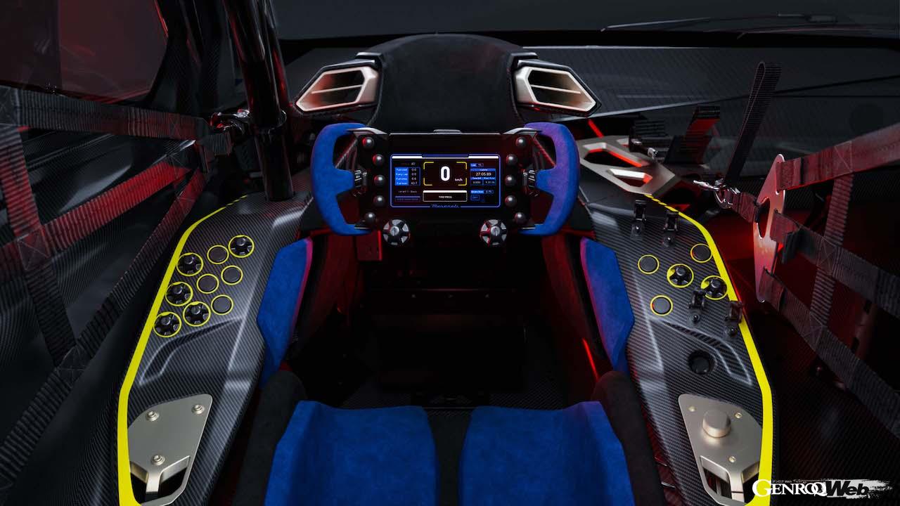 MC20をベースに開発された、サーキット専用スーパースポーツ「マセラティ MCエクストレーマ」のコクピット。