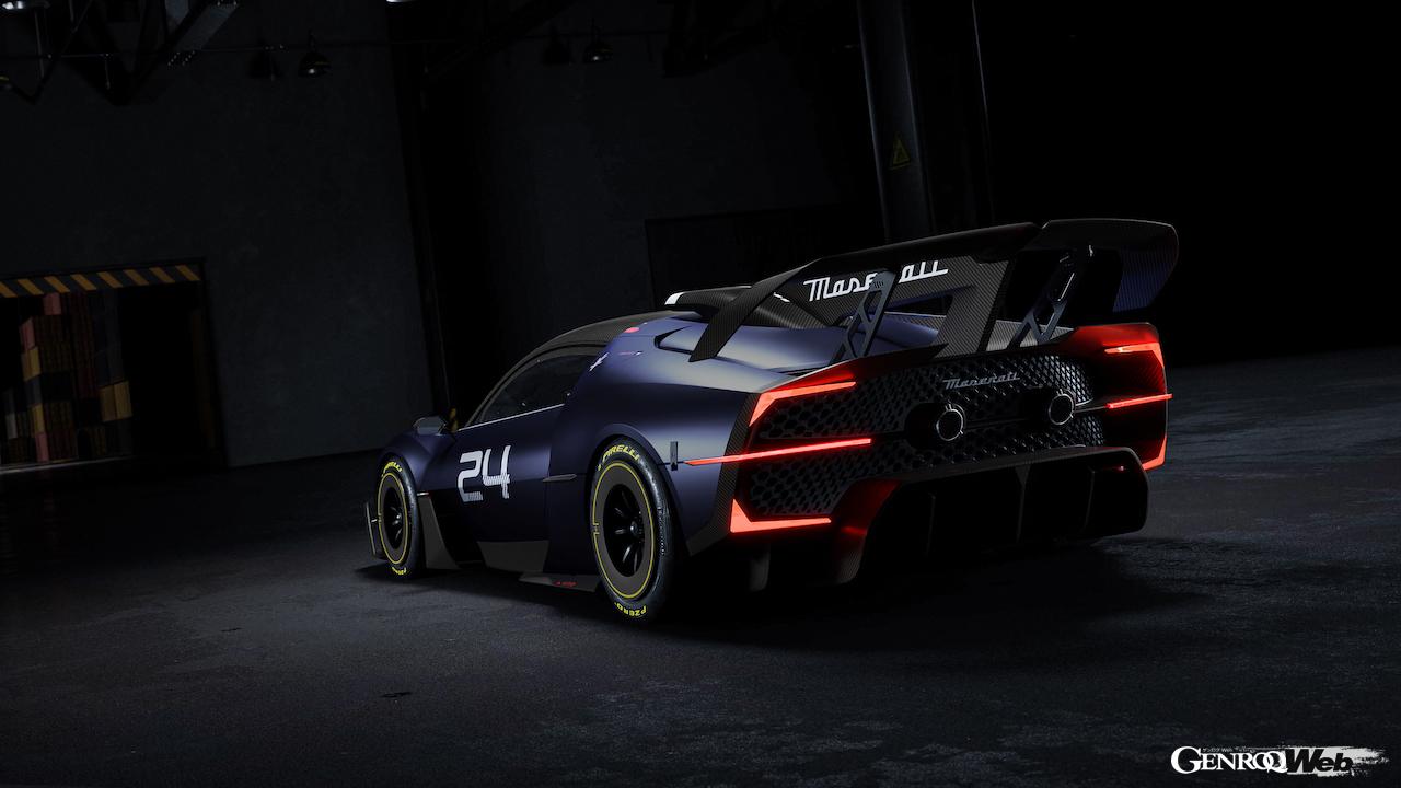 MC20をベースに開発された、サーキット専用スーパースポーツ「マセラティ MCエクストレーマ」のエクステリア。