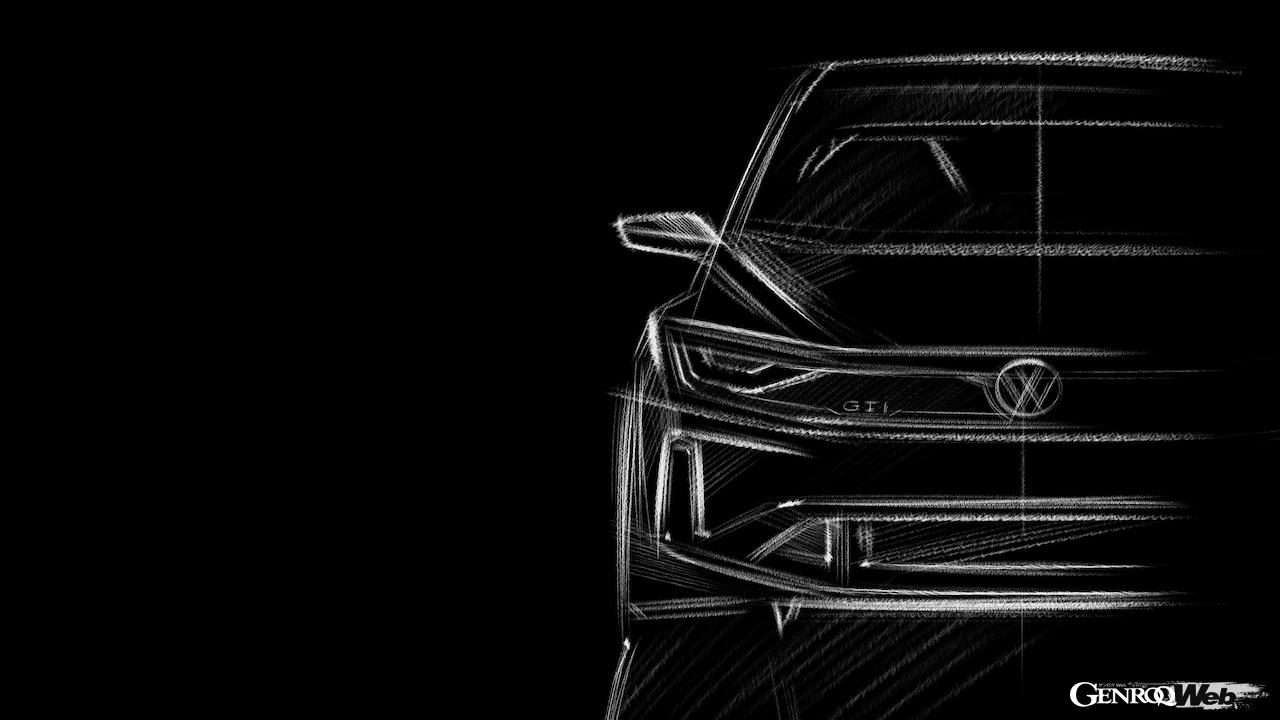 電動ホットハッチ「フォルクスワーゲン ID. GTI コンセプト」のデザインスケッチ。