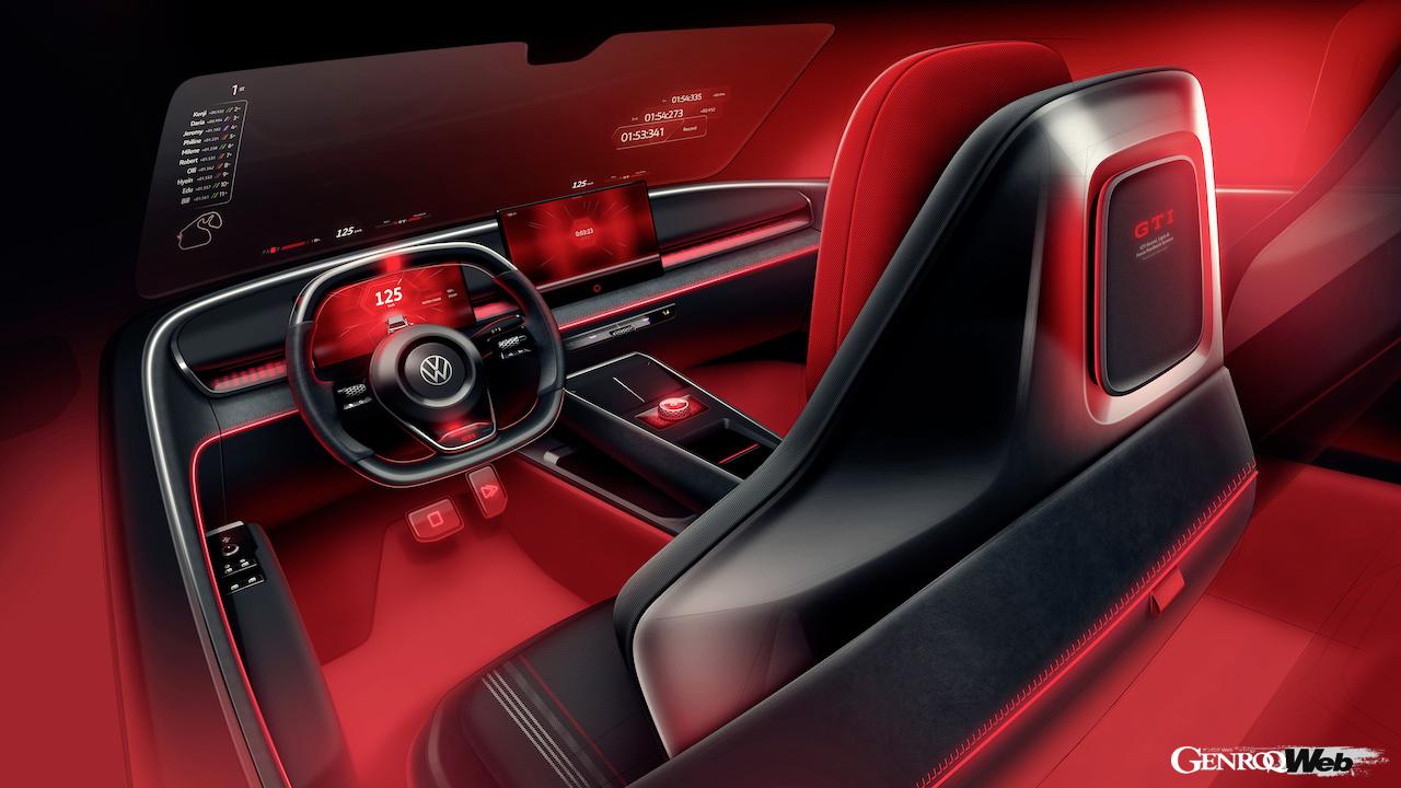 電動ホットハッチ「フォルクスワーゲン ID. GTI コンセプト」のデザインスケッチ。