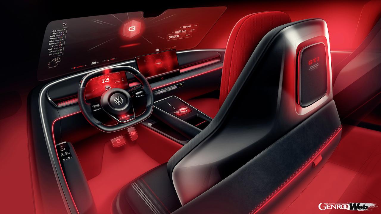 電動ホットハッチ「フォルクスワーゲン ID. GTI コンセプト」のデザインスケッチ。