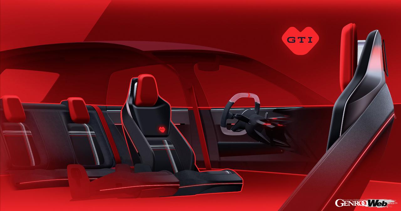 電動ホットハッチ「フォルクスワーゲン ID. GTI コンセプト」のデザインスケッチ。