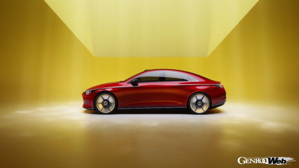 次世代フル電動エントリー・メルセデスを予告する「コンセプト CLA クラス」のエクステリア。