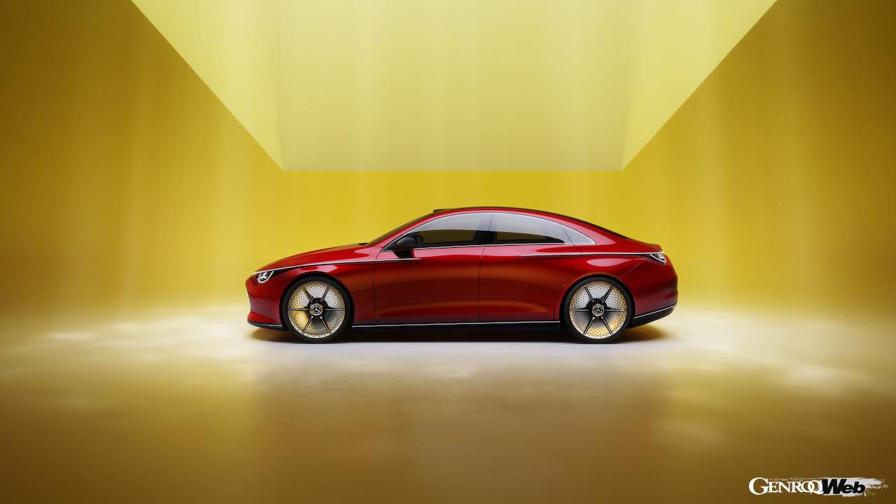 次世代フル電動エントリー・メルセデスを予告する「コンセプト CLA クラス」のエクステリア。