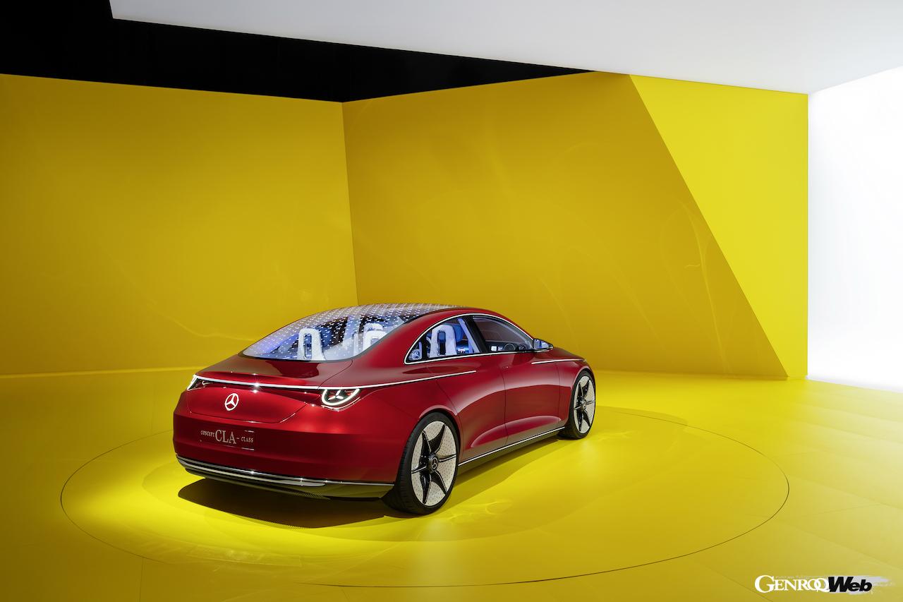 次世代フル電動エントリー・メルセデスを予告する「コンセプト CLA クラス」のエクステリア。