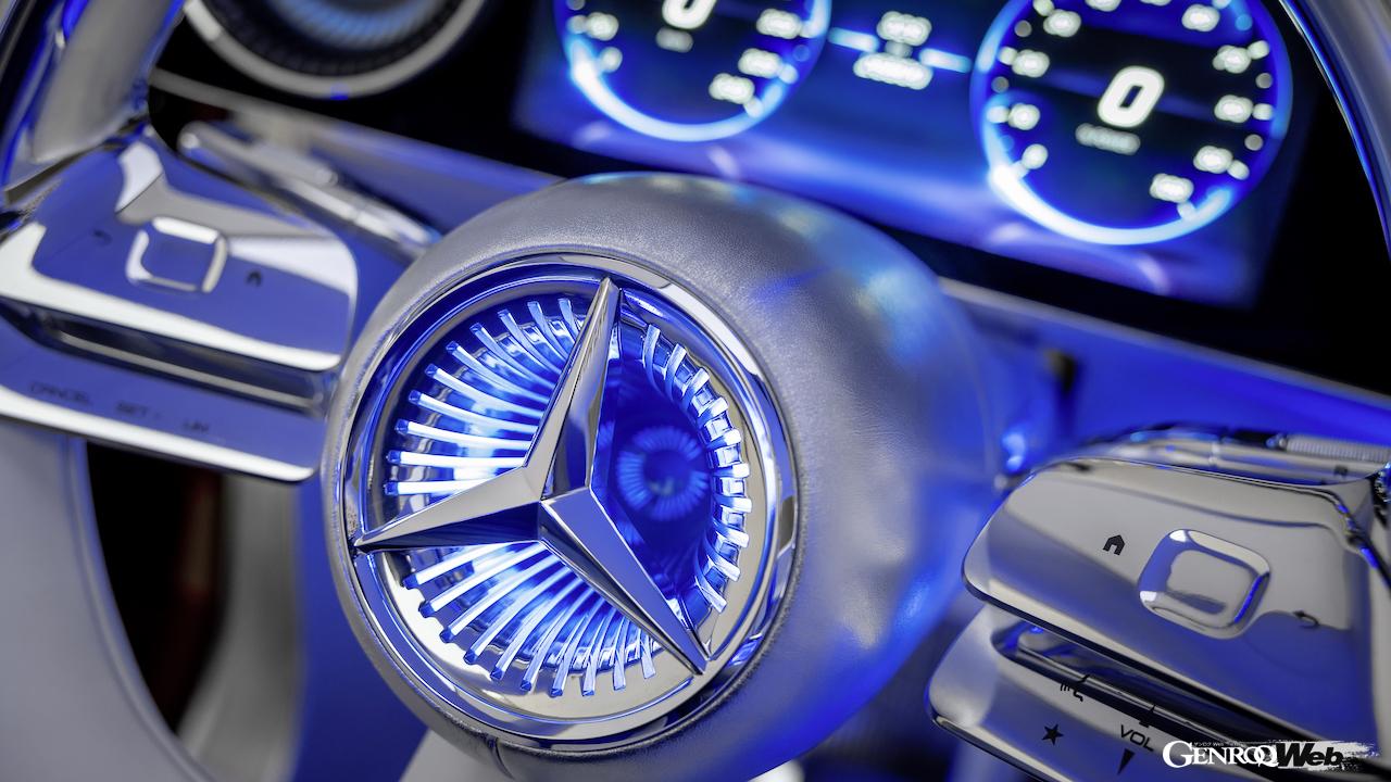 次世代フル電動エントリー・メルセデスを予告する「コンセプト CLA クラス」のインテリア。