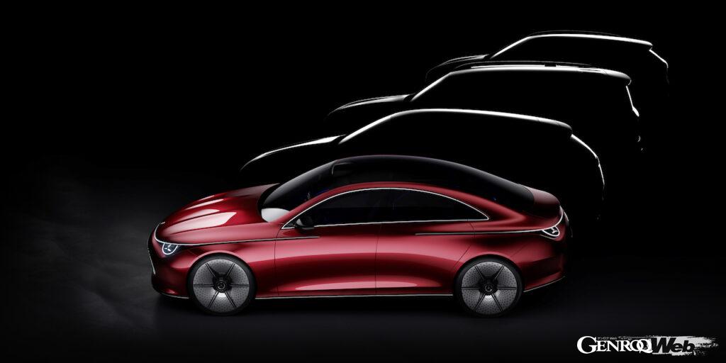 次世代フル電動エントリー・メルセデスを予告する「コンセプト CLA クラス」のデザインスケッチ。