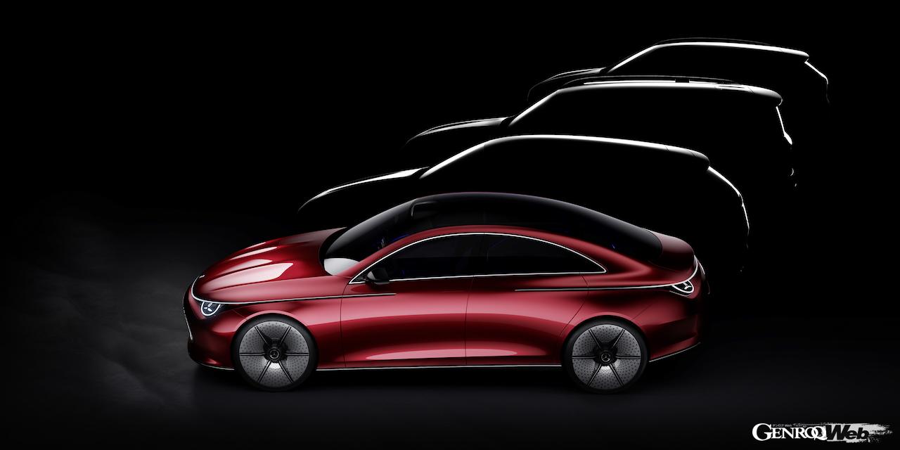 次世代フル電動エントリー・メルセデスを予告する「コンセプト CLA クラス」のデザインスケッチ。