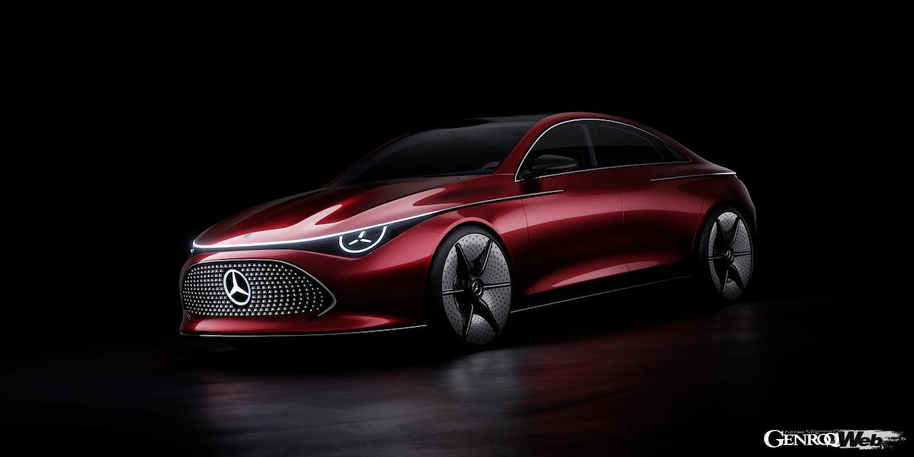 次世代フル電動エントリー・メルセデスを予告する「コンセプト CLA クラス」のデザインスケッチ。