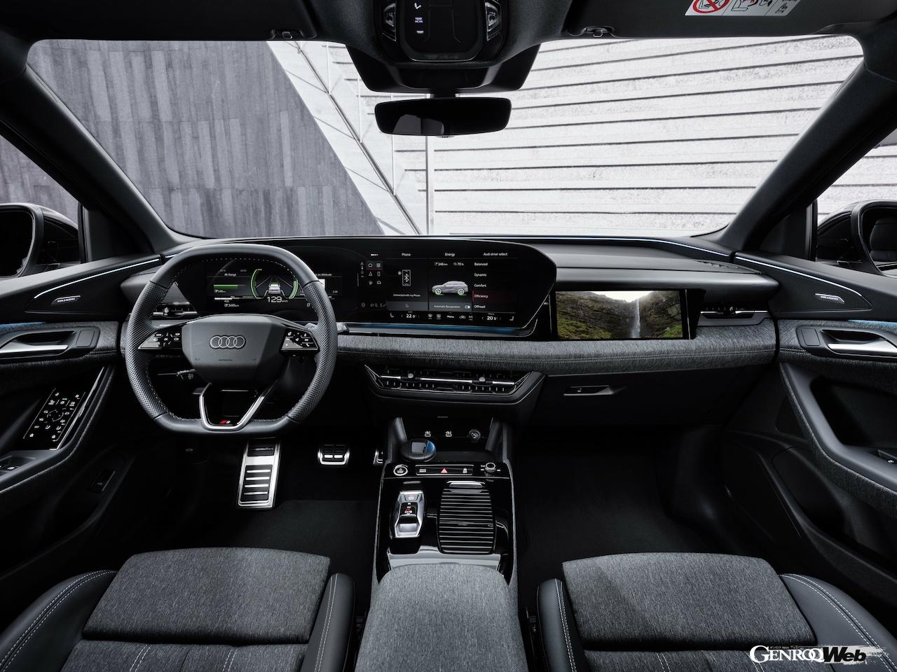 アウディが新たに開発した新世代インテリア・デザインが導入された「Q6 e-tron」。