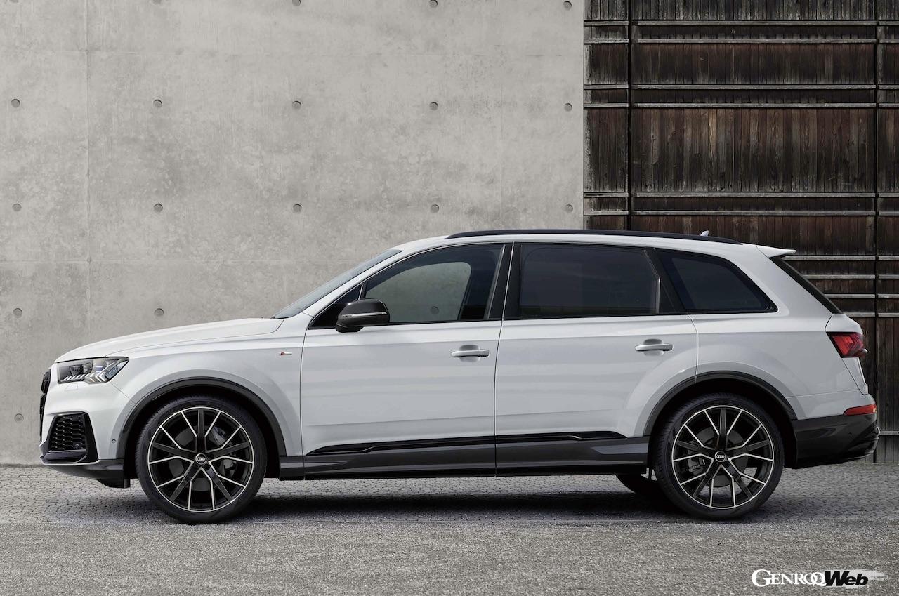 ディーゼルモデルの日本導入を記念し、グレイシアホワイトメタリックの「Q7 50 TDI quattro S line」をベースに様々な装備を装着した「Q7 Black Style PLUS」が125台で限定販売される。