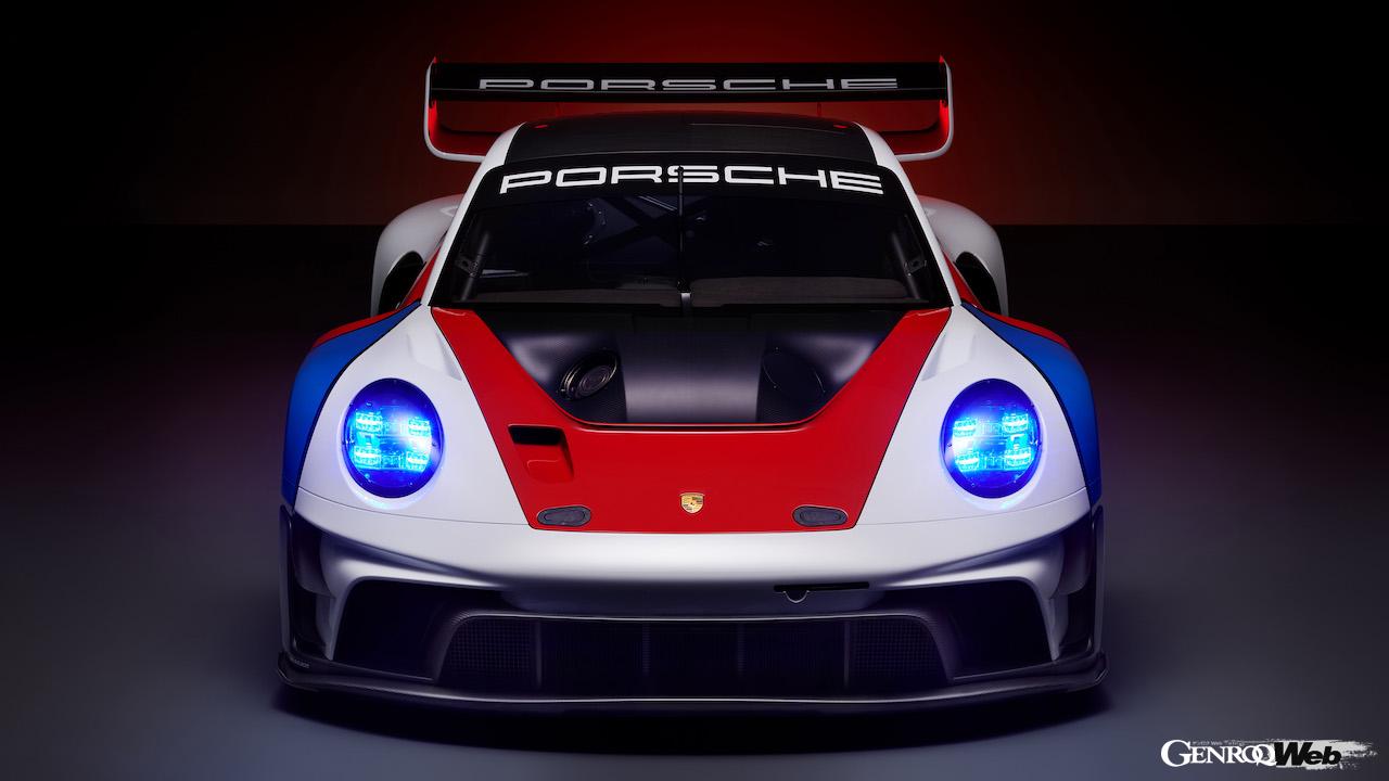 限定77台が製造されるトラックカー「ポルシェ 911 GT3 R レンシュポルト」のエクステリア。