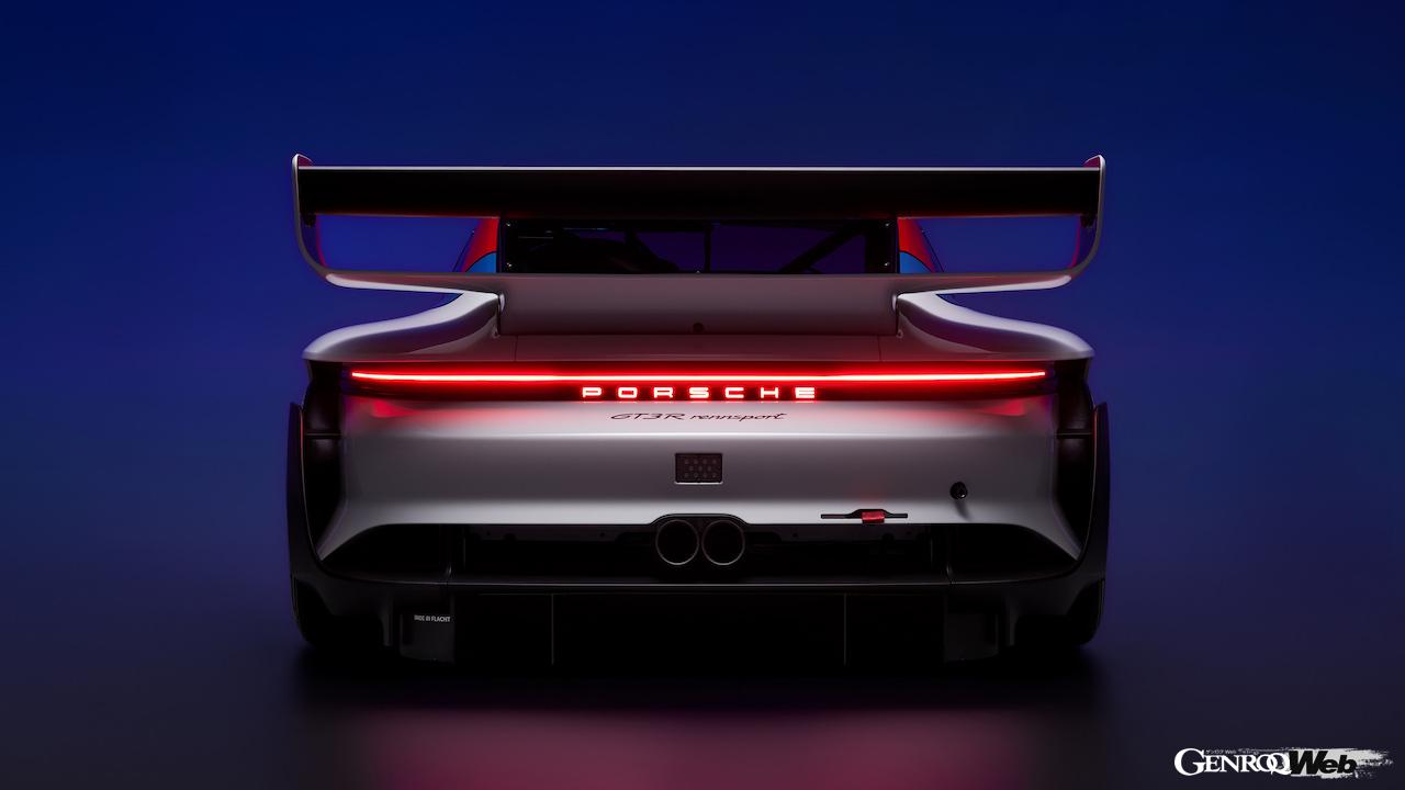 限定77台が製造されるトラックカー「ポルシェ 911 GT3 R レンシュポルト」のエクステリア。