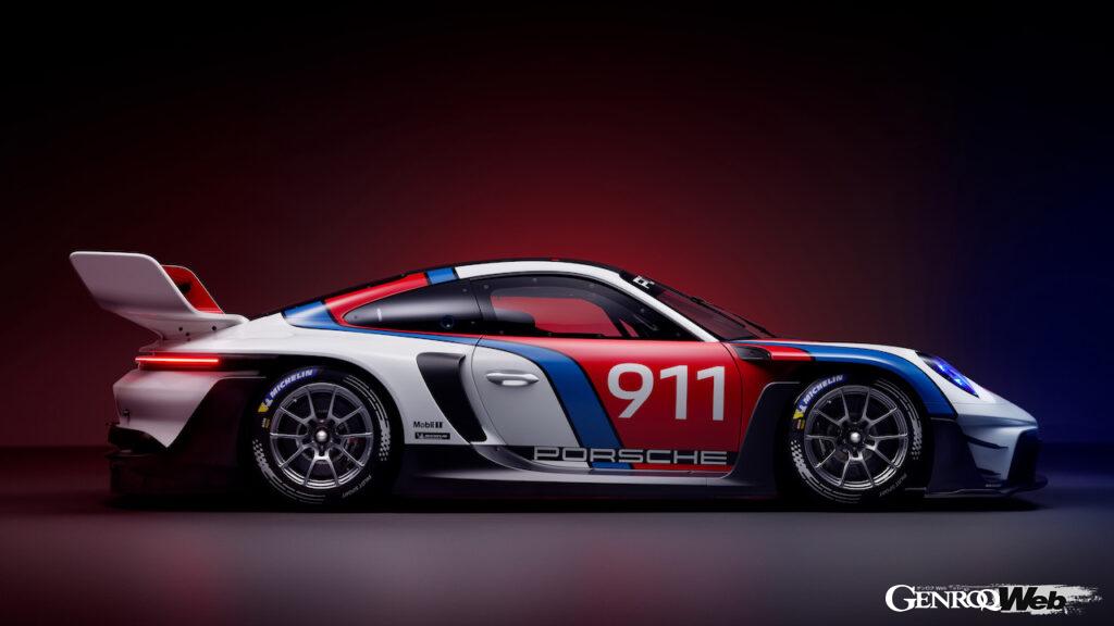 限定77台が製造されるトラックカー「ポルシェ 911 GT3 R レンシュポルト」のエクステリア。