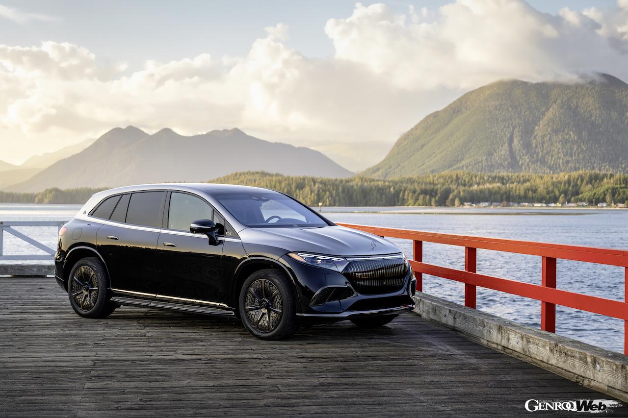 メルセデスの最高級フル電動SUV「メルセデス・マイバッハ EQS 680 SUV」のエクステリア。