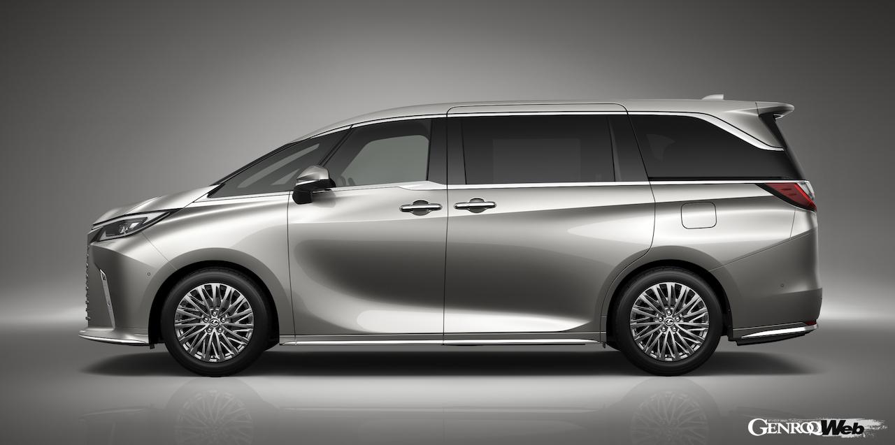 新型「レクサスLM」設定されたエクステリアカラー「ソニックチタニウム」。