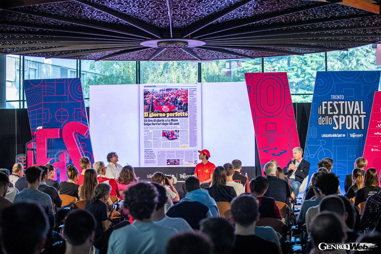 4日間行われたモータースポーツイベント「スポーツ・フェスティバル」、2日目にフェラーリからアントネッロ・コレッタとアントニオ・ジョヴィナッツィが参加したトークセッションが開催された。