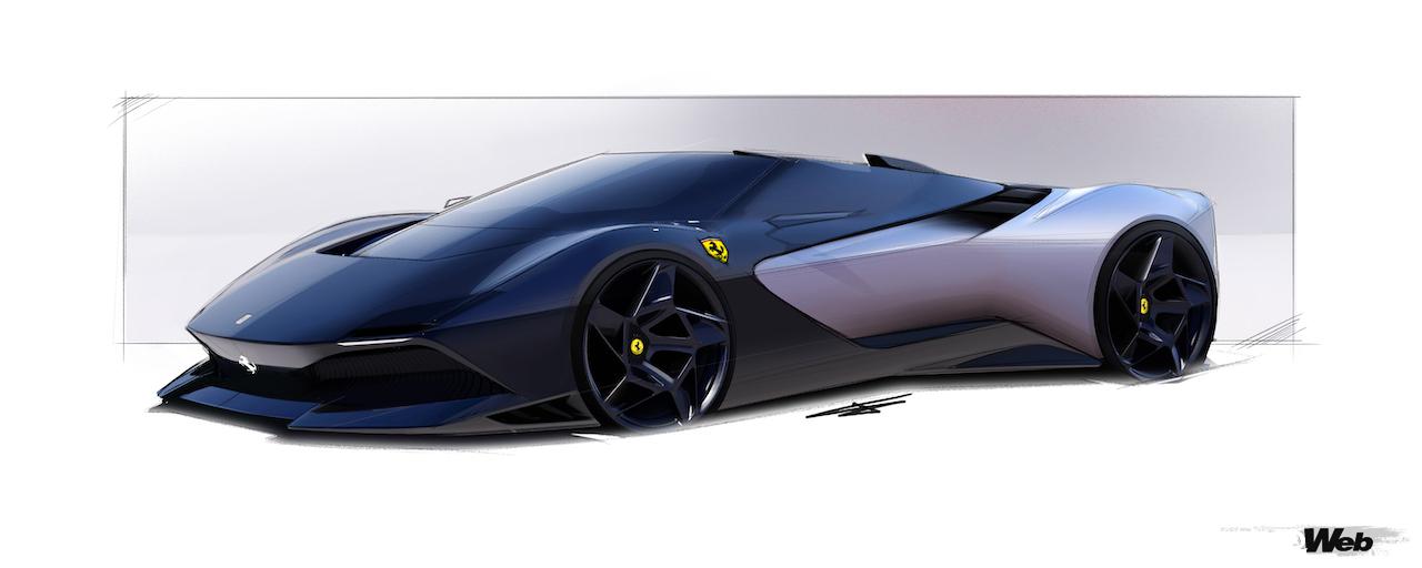 世界に1台のワンオフロードスター「SP-8」のデザインスケッチ。