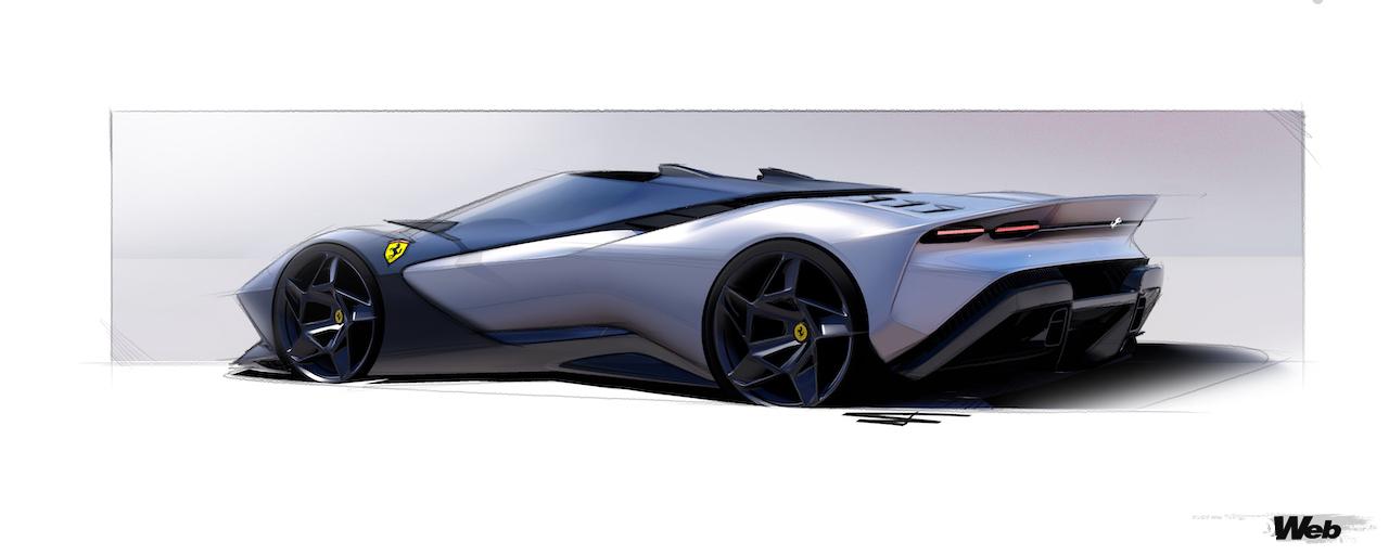 世界に1台のワンオフロードスター「SP-8」のデザインスケッチ。