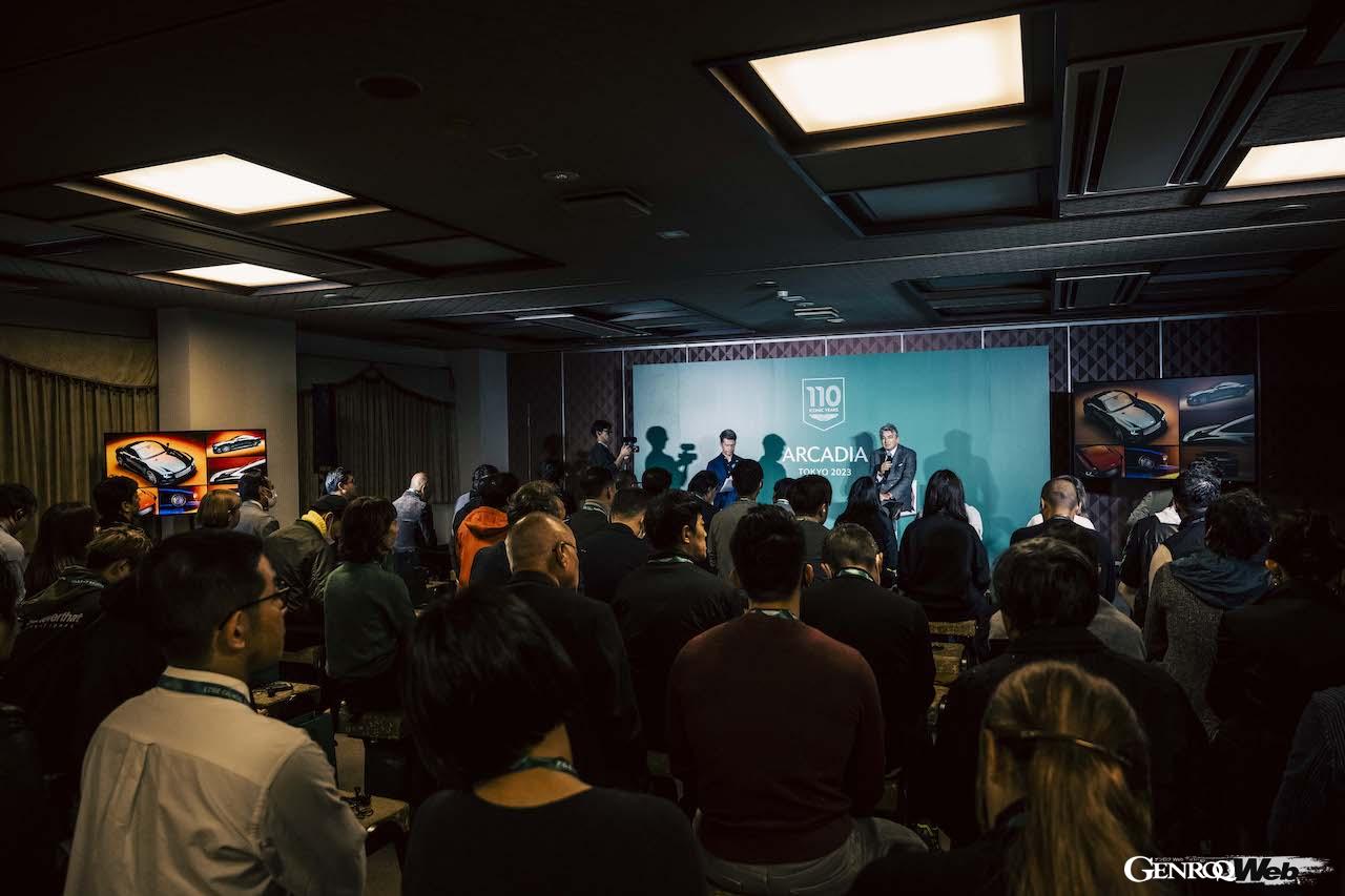 「ASTON MARTIN ARCADIA TOKYO 2023」で行われたメディアウェルカム。
