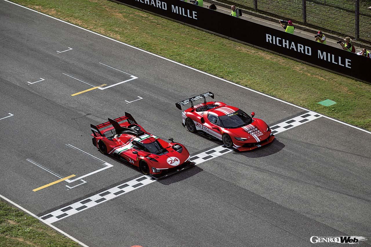 日曜午後がイベントのハイライトだ。最新F1マシンのデモ走行や、このイベントでデビューしたばかりの499Pモディフィカータや296チャレンジのお披露目走行が行われた。