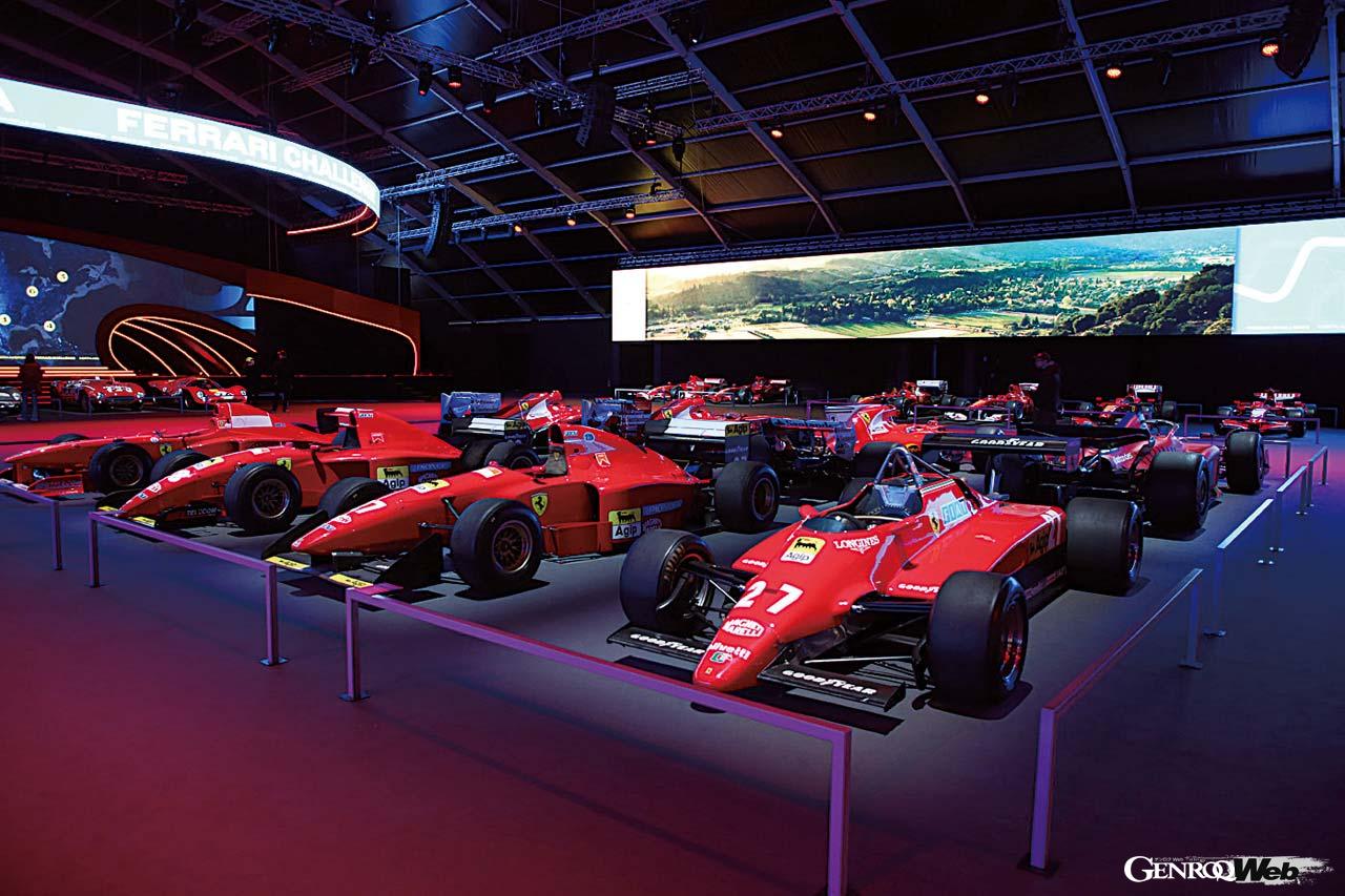 2023年のル・マン24時間レースのハイパーカークラスを制した499Pと、ニュルブルクリンク24時間レースで総合優勝を遂げた296 GT3。歴代F1マシンは数え切れないほど展示されていた。