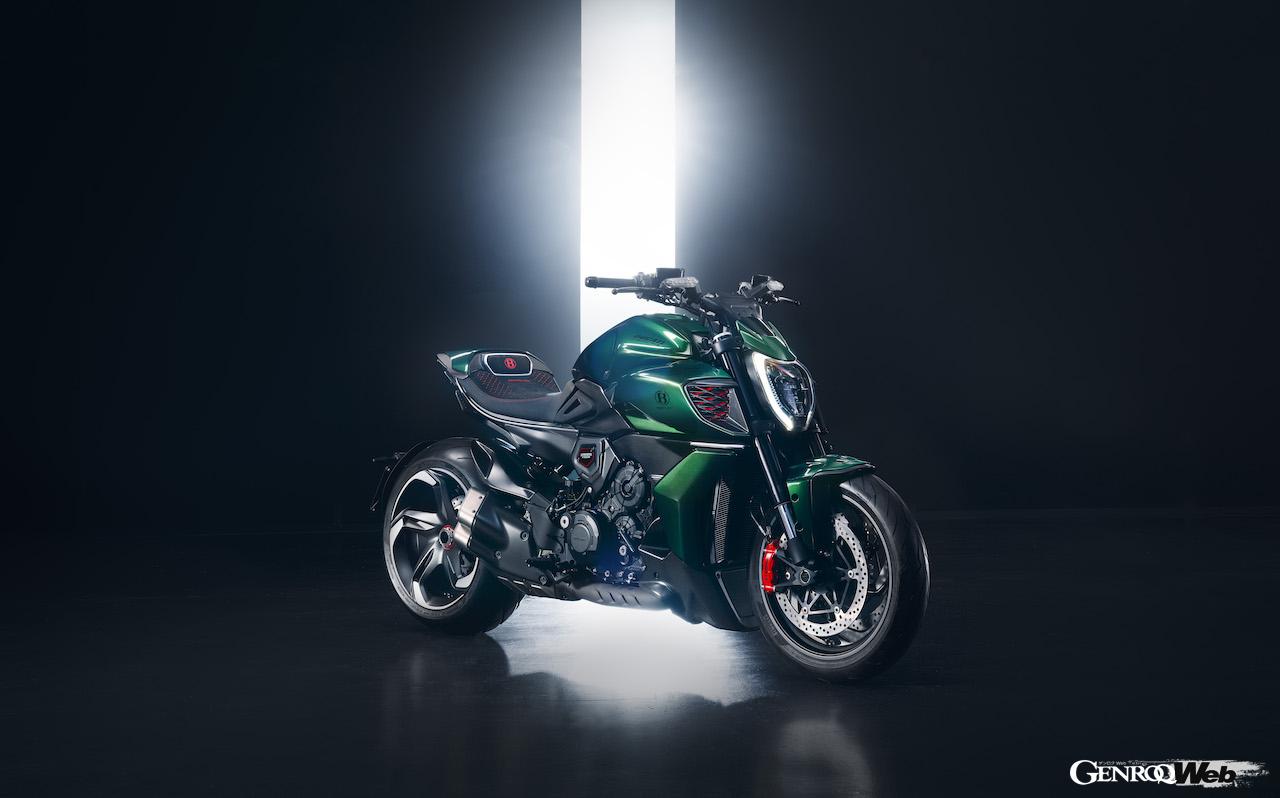 ベントレー バトゥールをイメージした限定バイク「ドゥカティ ディアベル フォー ベントレー」のエクステリア。