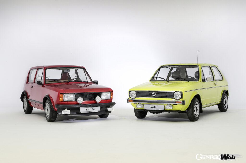 ゴルフの50周年を記念し、フォルクスワーゲンは世界中の様々なヒストリックイベントに参加。ブレーメン・クラシック・モーターショーには、初代ゴルフとベースとなったコンセプトカー「EA276（左）」が展示される。