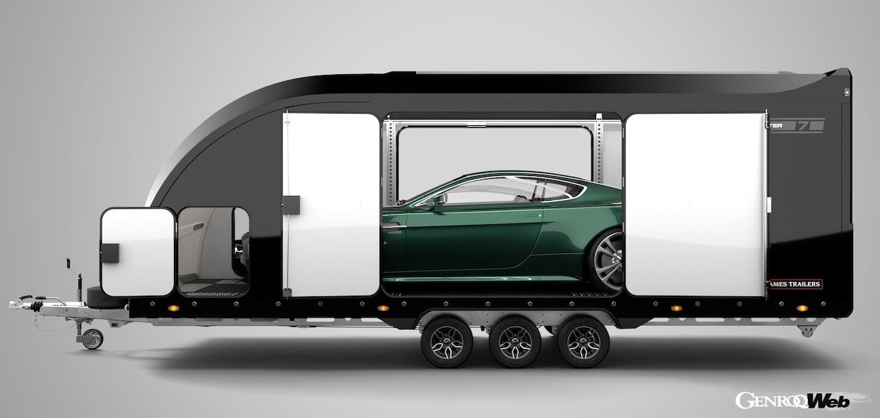 ブライアン・ジェームス・トレーラーが開発した、最新軽量密閉型トレーラー「レース トランスポーター7」。