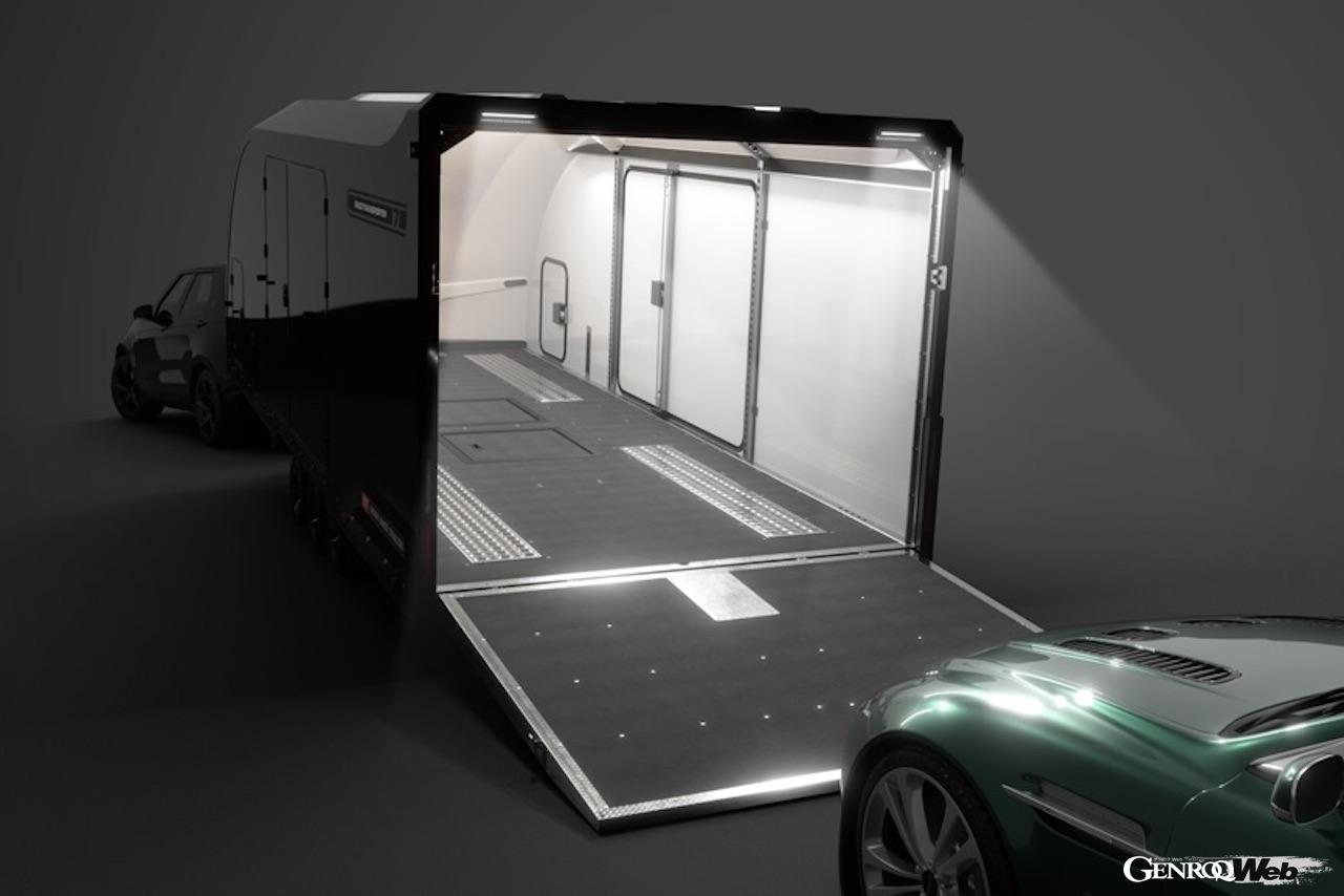 ブライアン・ジェームス・トレーラーが開発した、最新軽量密閉型トレーラー「レース トランスポーター7」。