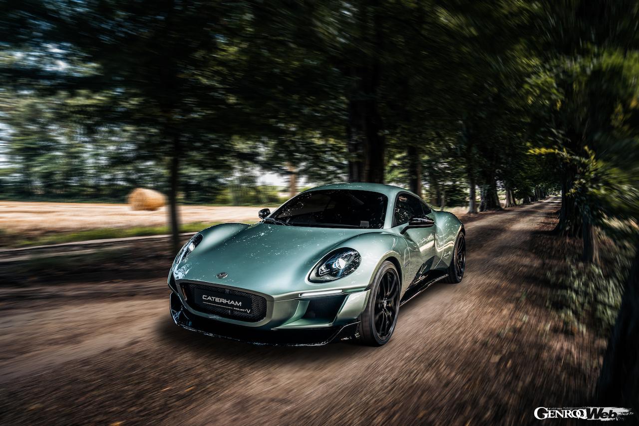 日本初公開を果たしたフル電動スポーツ「ケータハム プロジェクト V」のエクステリア。