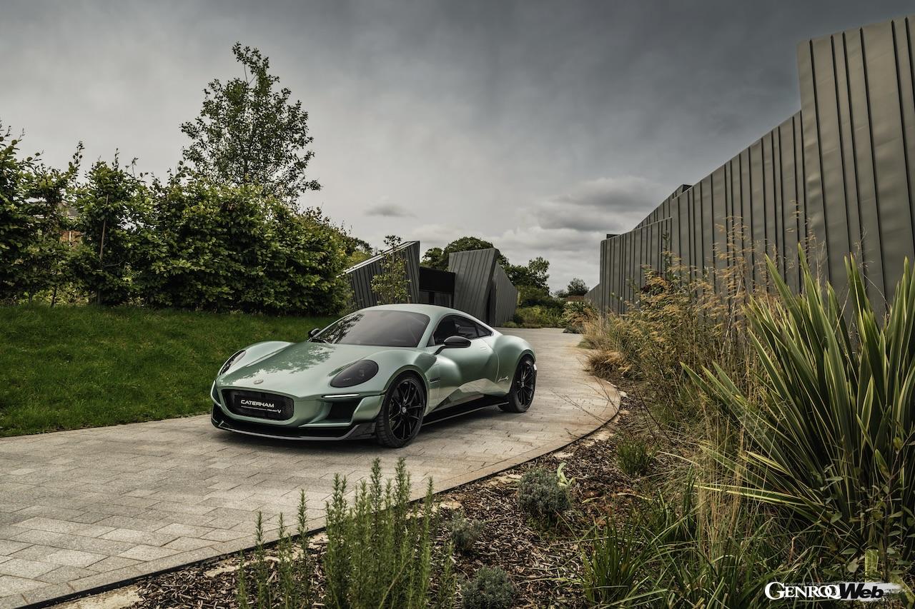 日本初公開を果たしたフル電動スポーツ「ケータハム プロジェクト V」のエクステリア。