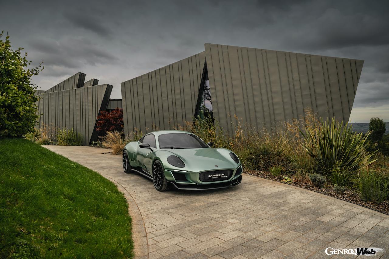 日本初公開を果たしたフル電動スポーツ「ケータハム プロジェクト V」のエクステリア。