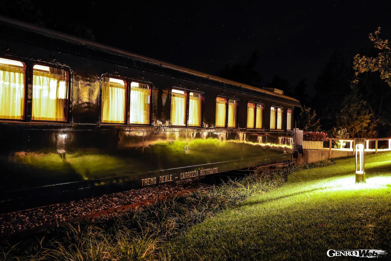 トリビュート・ツアーのスタートとなったのは、ボローニャ郊外のパラッツォ・ディ・バリニャーナ。ここでは、王族用客車を再利用したレストラン「ロイヤル・トレイン」で極上のディナーを楽しんだ。