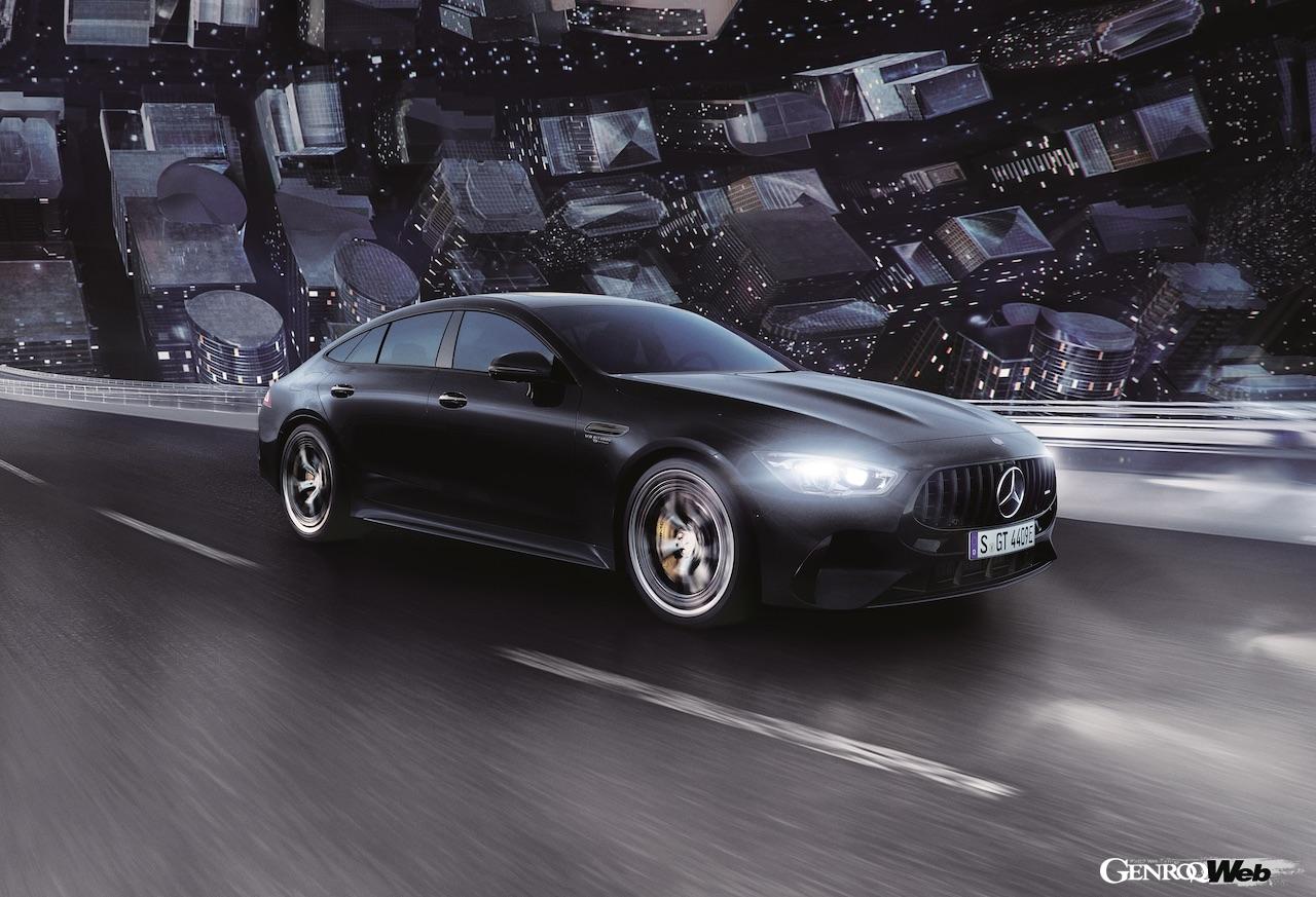 メルセデス AMG GT 4ドアクーペのハイパフォーマンス仕様「メルセデス AMG GT 63 S E PERFORMANCE」のエクステリア。