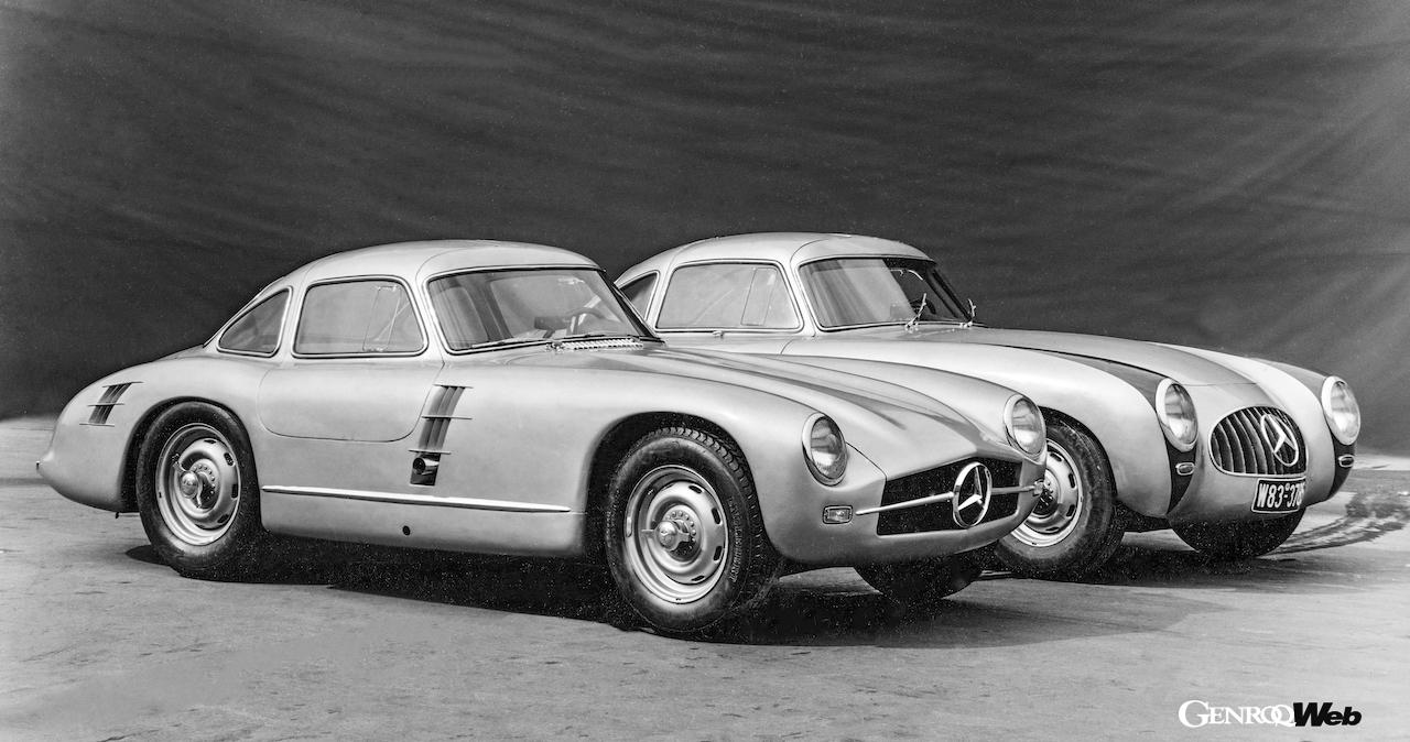 今回のレトロモビルでは、1953年シーズンに向けて開発された「300 SL ホーベル」が展示される。そのニックネームの由来となった、角ばったフォルムの専用のフロントマスクを持つ。