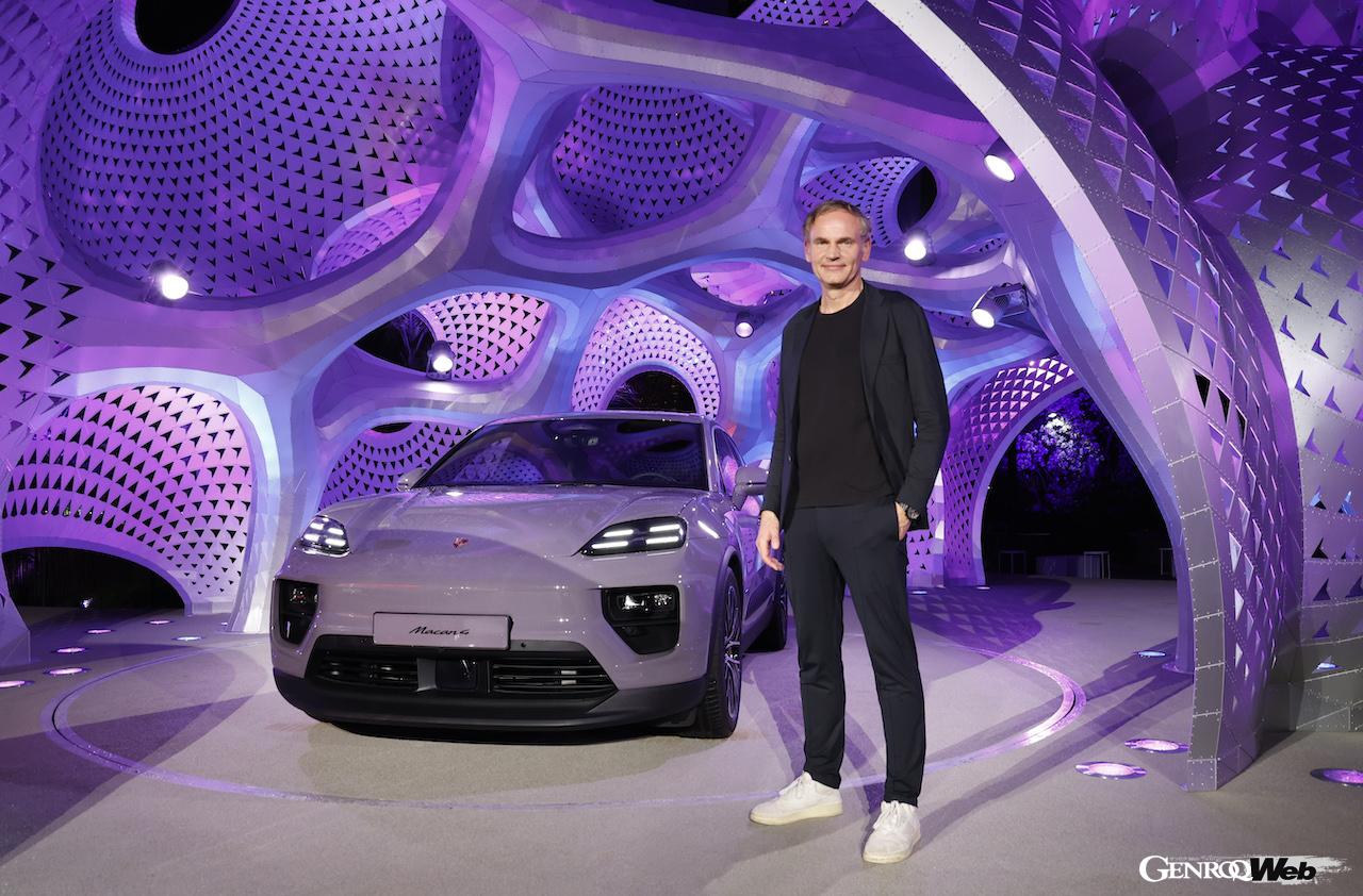新型ポルシェ マカンのワールドプレミアイベントに参加した、ポルシェAG取締役会会長のオリバー・ブルーメ。