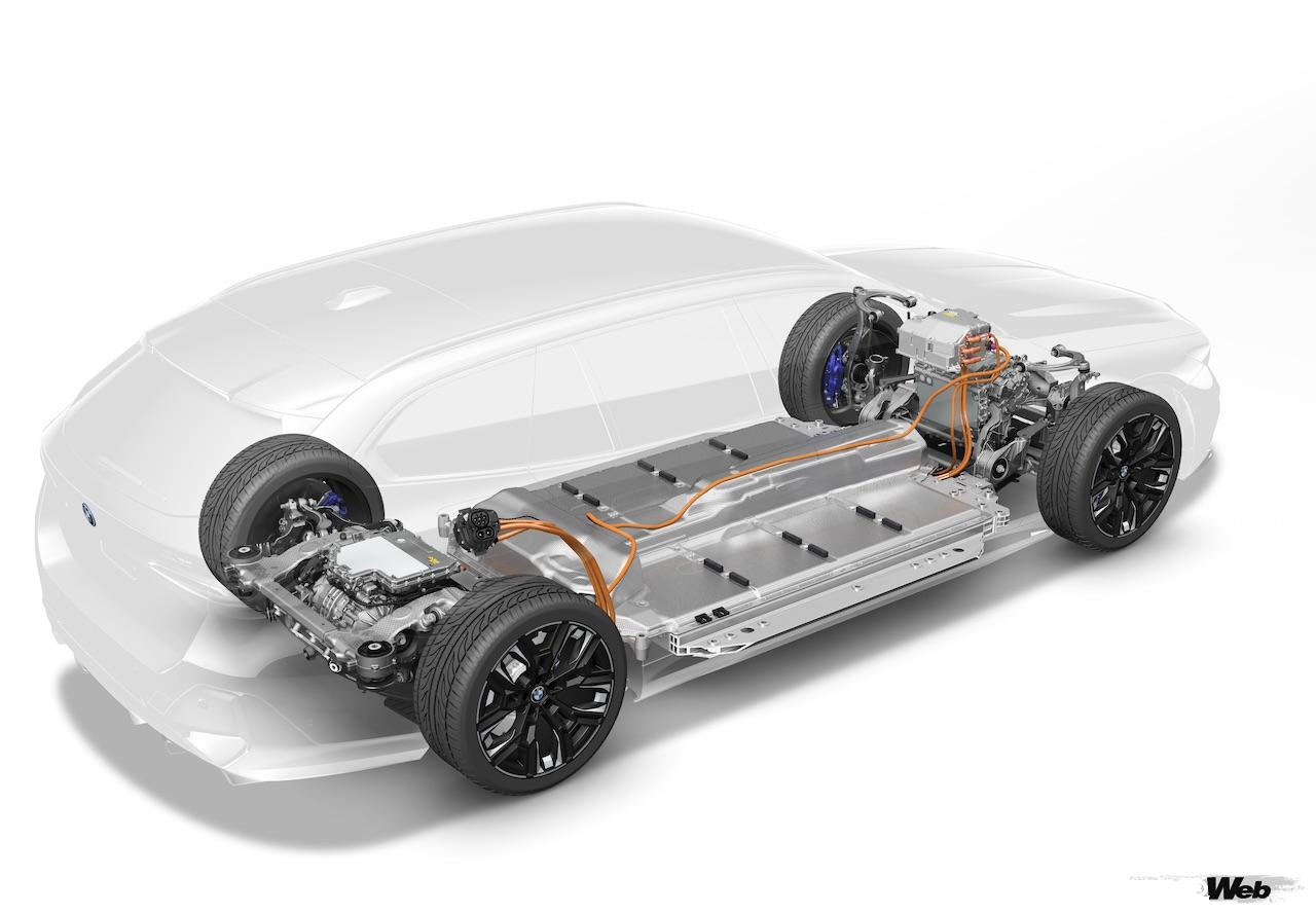 日本導入がスタートした「BMW i5 ツーリング」の電動パワートレイン。