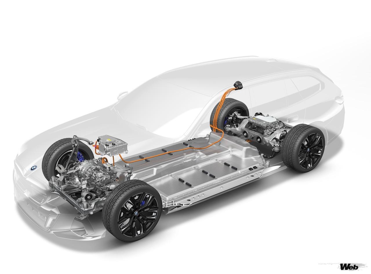 日本導入がスタートした「BMW i5 ツーリング」の電動パワートレイン。