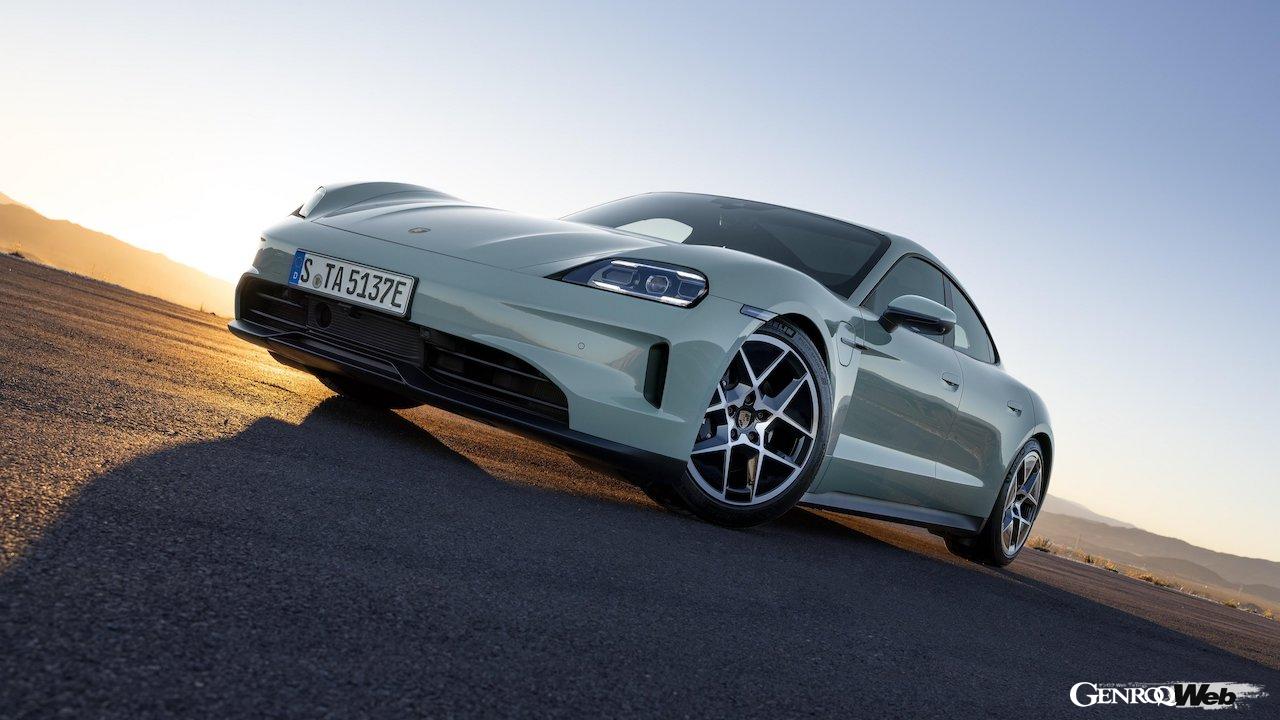 大幅な性能アップを果たした「ポルシェ タイカン」改良新型のエクステリア。