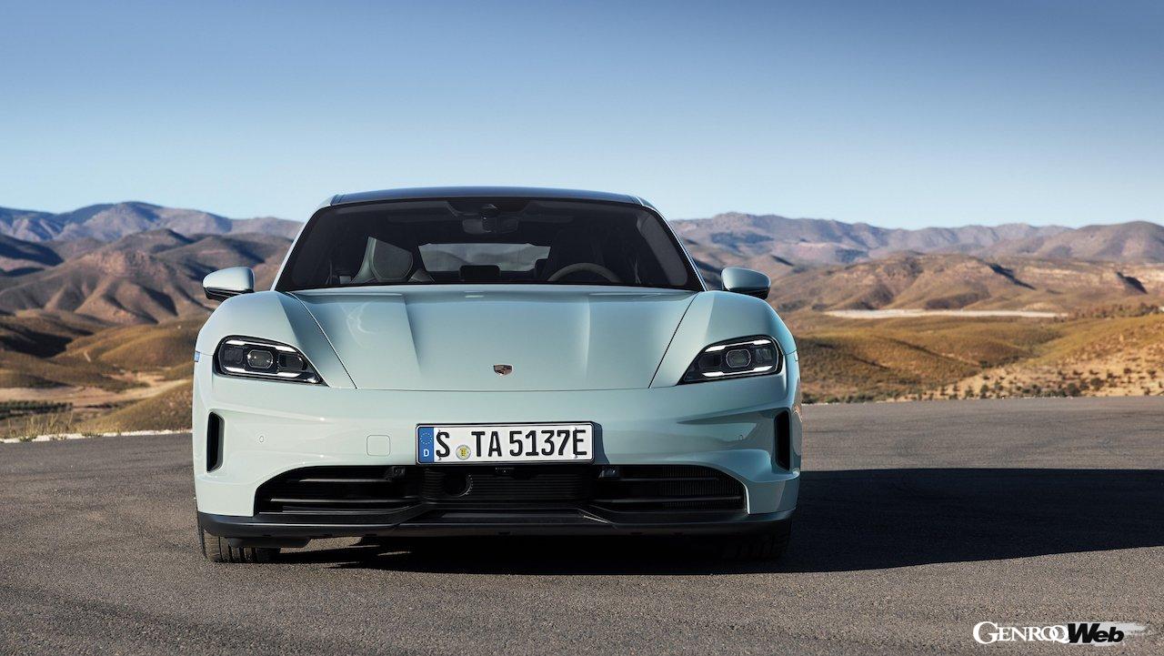 大幅な性能アップを果たした「ポルシェ タイカン」改良新型のエクステリア。