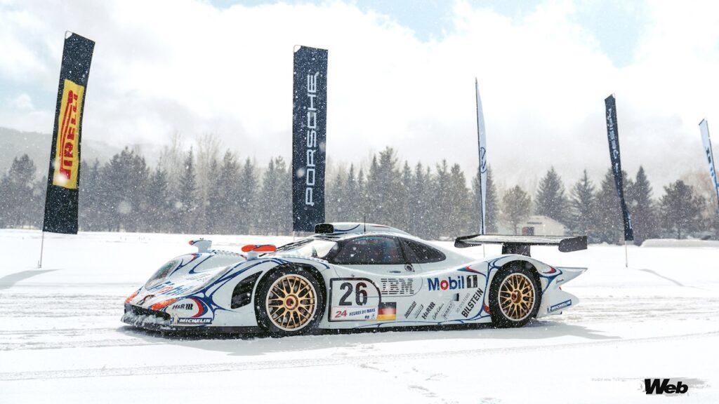 アイスレース・アスペンに登場した、1998年のル・マン優勝車「ポルシェ 911 GT1」。