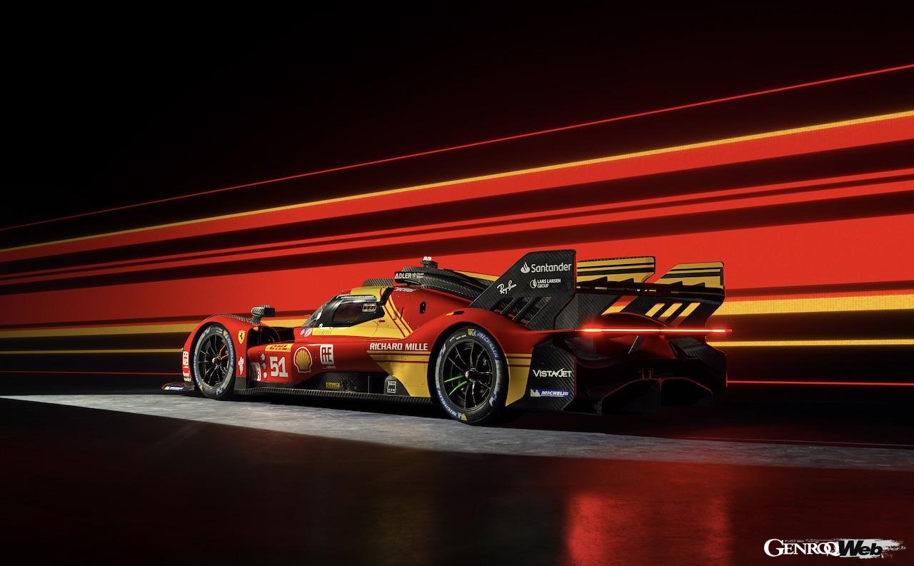 2024年仕様のカラーリングは、F2007をイメージしたフェラーリ・レッドをベースに、鮮やかなジャッロ・モデナ・イエローのスペースが拡大された。